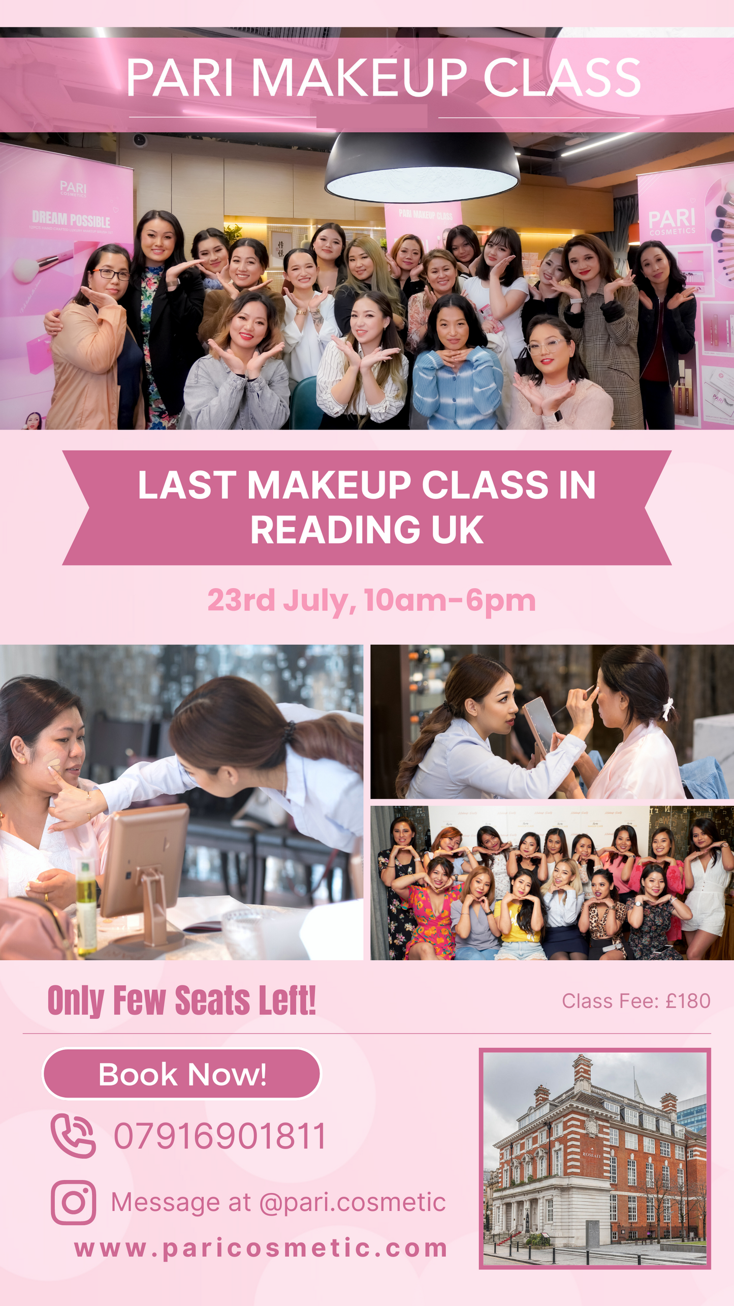 23rd July- READING UK - PARI MAKEUP CLASS