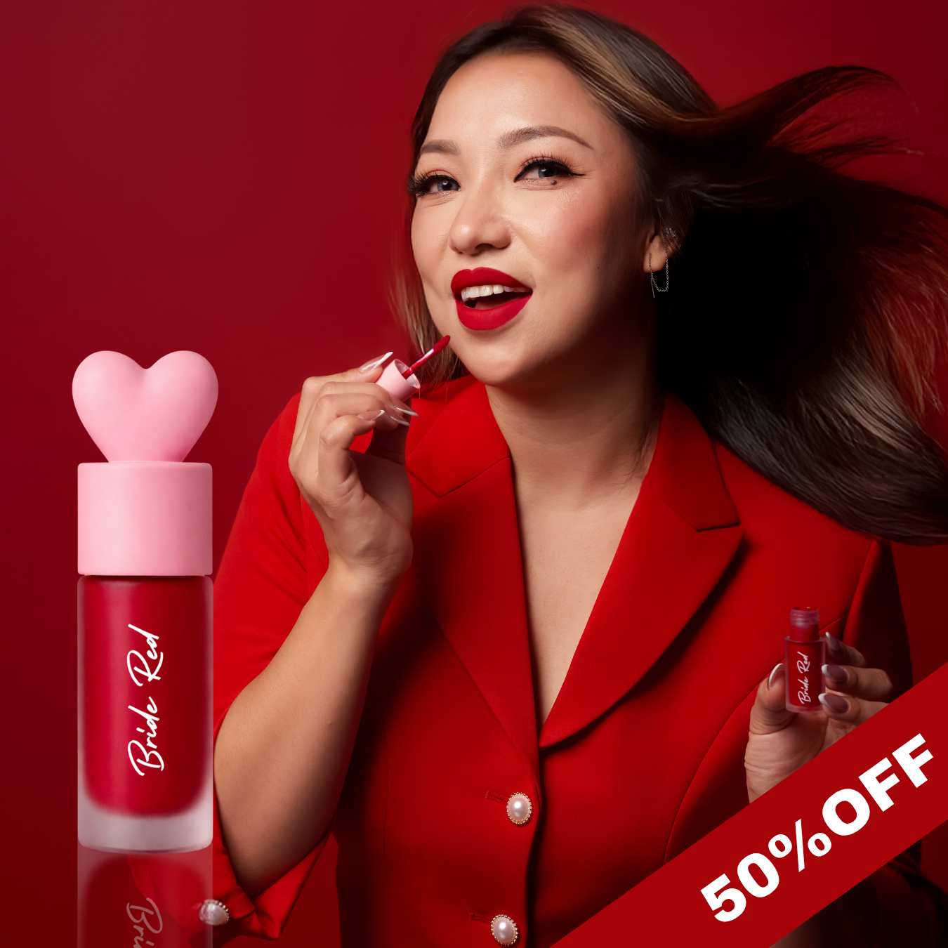 Bride Red Velvety Matte Liquid Lipstick - Kiss Proof!