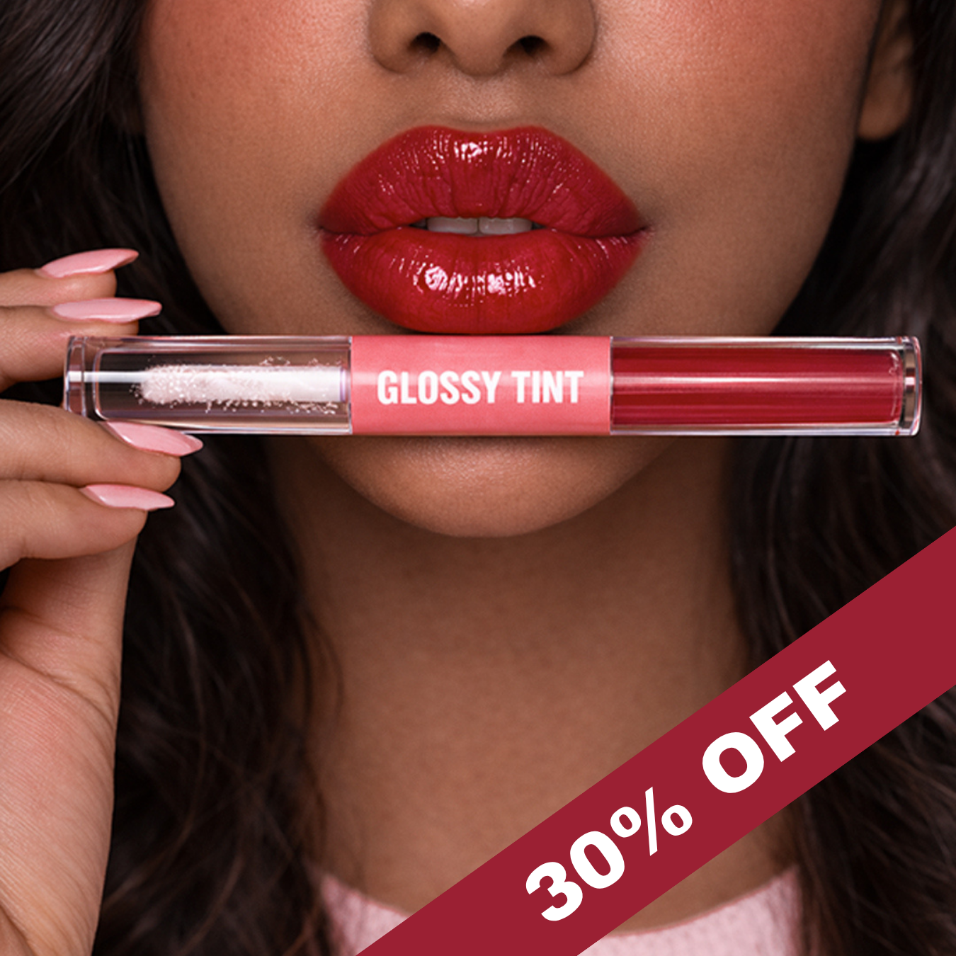 GLOSSY TINT - (CHERRY PEACH) KISS-PROOF WATER-PROOF