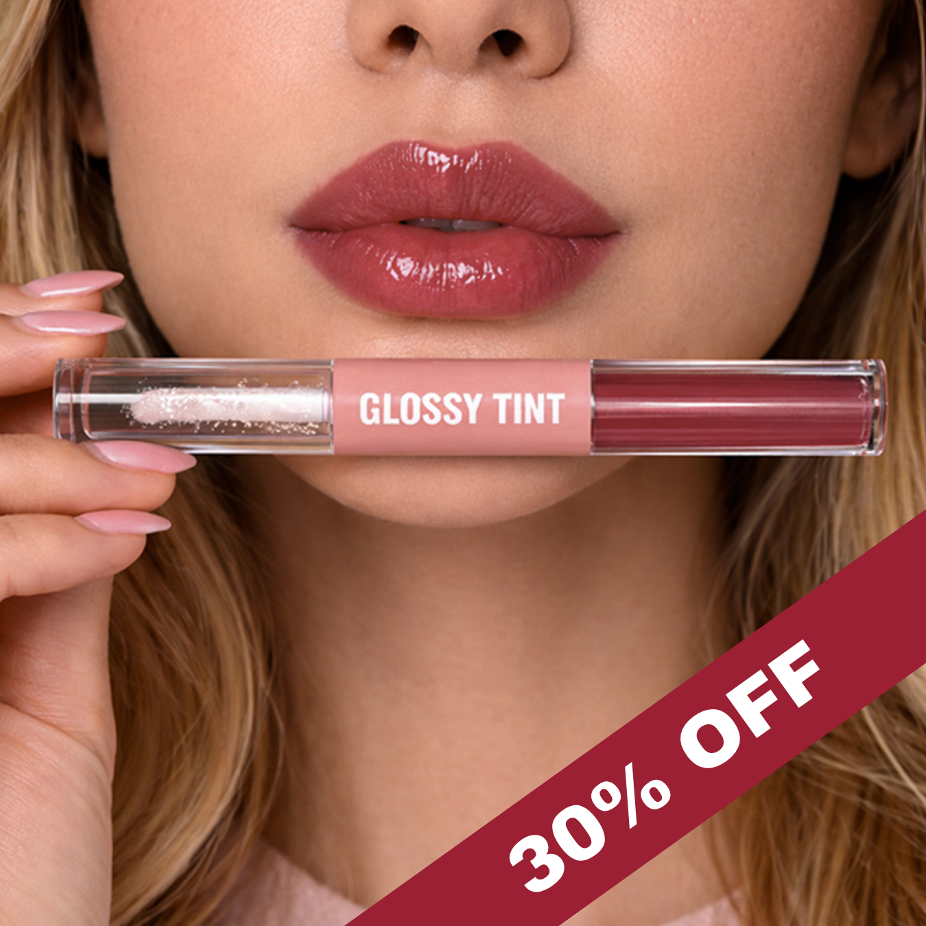 GLOSSY TINT - (BARELY NUDE) WATER-PROOF KISS-PROOF GLOSS