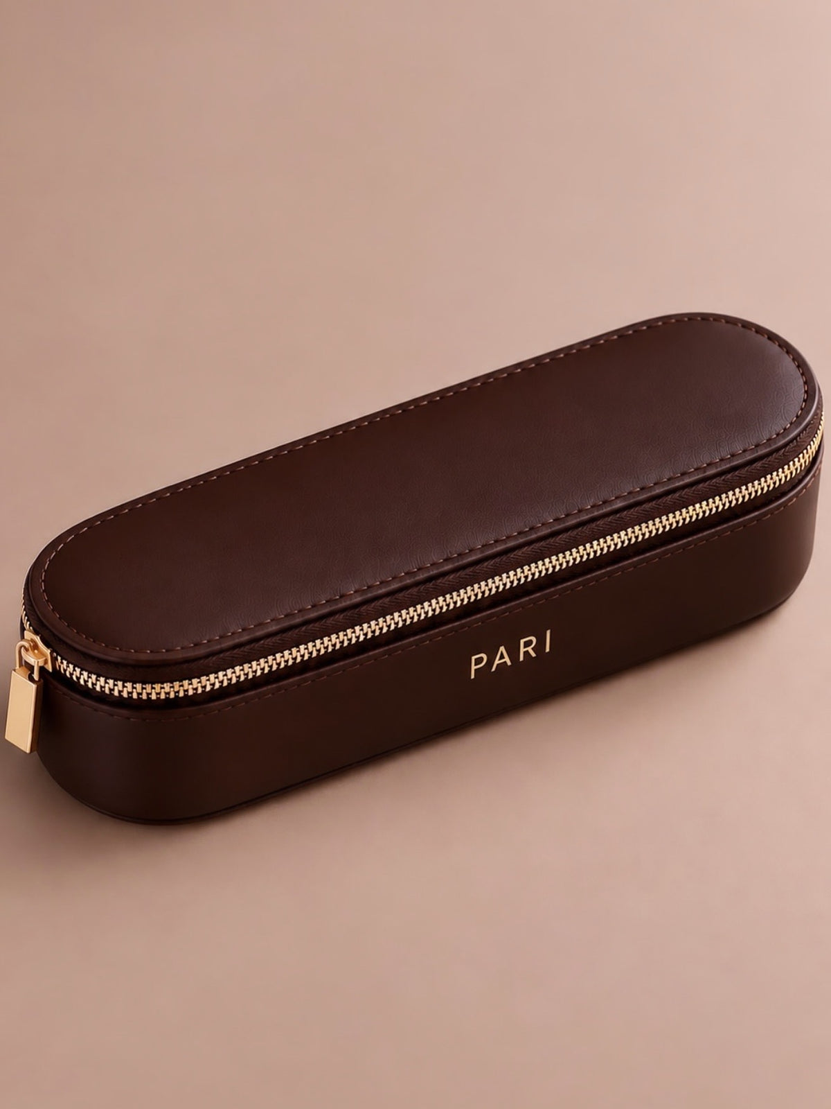 TIME LESS BROWN MAKEUP BAG for PARI 10X™ — 10-in-1 Magnetic Makeup Brush