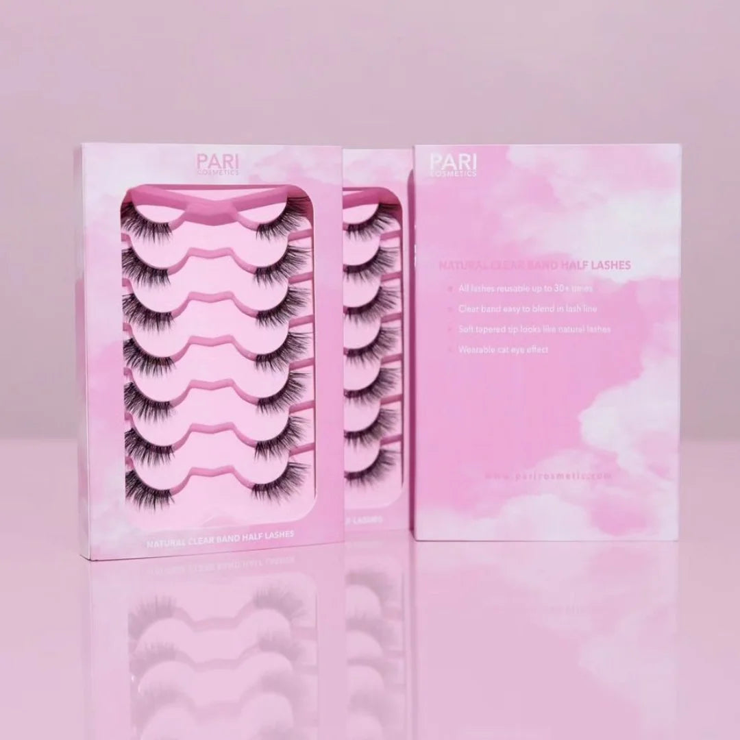 EASY LASH - Half Lashes 7 Pairs Reusable Natural Cateye - For all Eye Shape and sizes (Best Deal)