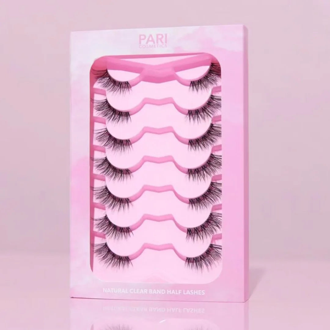 EASY LASH - Half Lashes 7 Pairs Reusable Natural Cateye - For all Eye Shape and sizes (Best Deal)